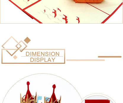 3D Pop UP Invitations Card 3D Paper World Attractions Birthday Greeting Cards 3D Tourist Postcard Save The Date Boy Gift Card