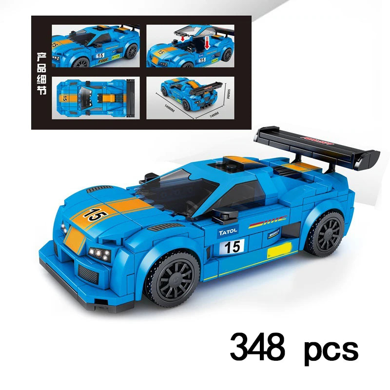 Racing Car City Speed Champions Sports Model Building Blocks DIY Bricks MOC Toy Classic Rally Super Racers Vehicle f1 technique