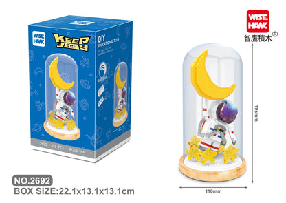 WiseHawk Micro Building Blocks One Piece Wedding Dress Light Tree House Kids Mini Brick Toys con caja de presentación y luz LED