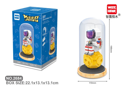WiseHawk Micro Building Blocks One Piece Wedding Dress Light Tree House Kids Mini Brick Toys con caja de presentación y luz LED