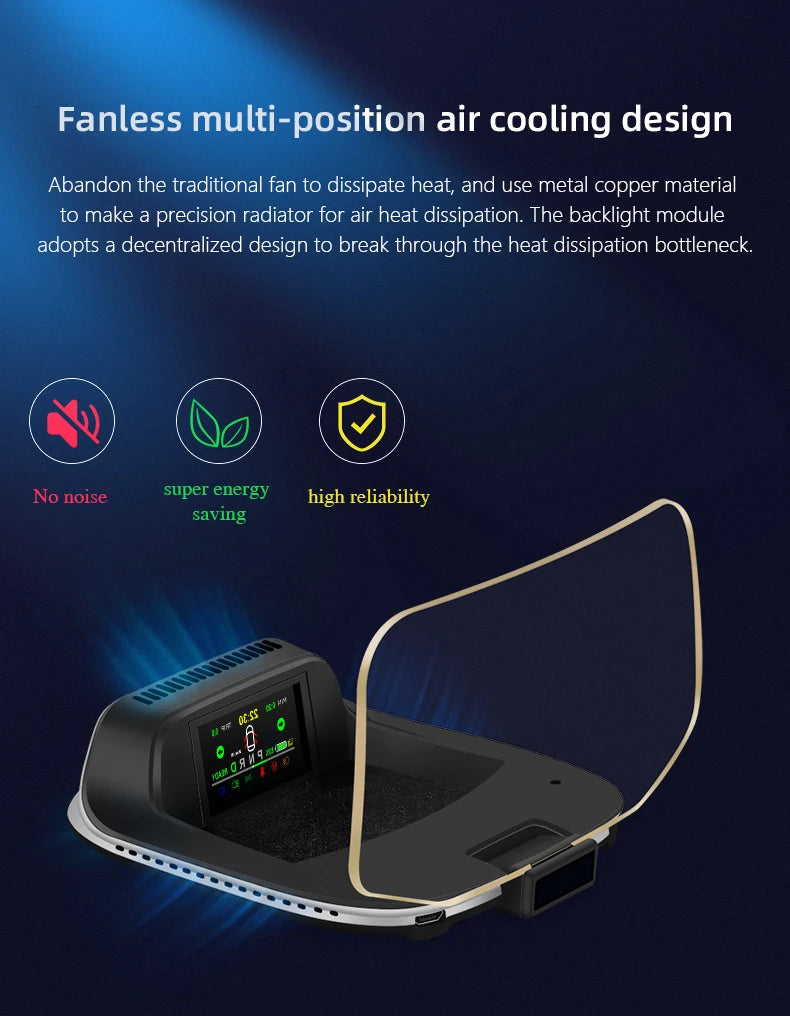 Adapt model3&Y heads-up display speed time power gear synchronization hd projection dashboard