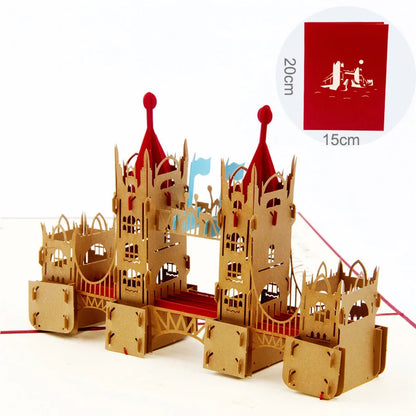 3D Pop UP Invitations Card 3D Paper World Attractions Birthday Greeting Cards 3D Tourist Postcard Save The Date Boy Gift Card