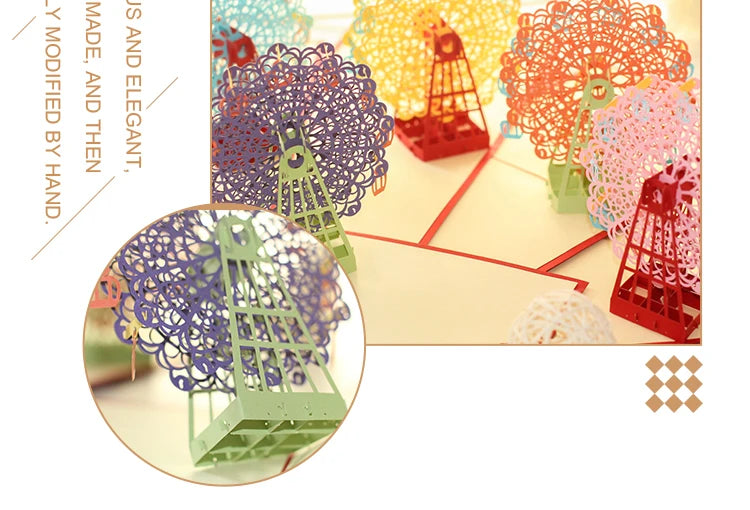 3D Pop UP Invitations Card 3D Paper World Attractions Birthday Greeting Cards 3D Tourist Postcard Save The Date Boy Gift Card