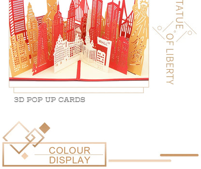 3D Pop UP Invitations Card 3D Paper World Attractions Birthday Greeting Cards 3D Tourist Postcard Save The Date Boy Gift Card