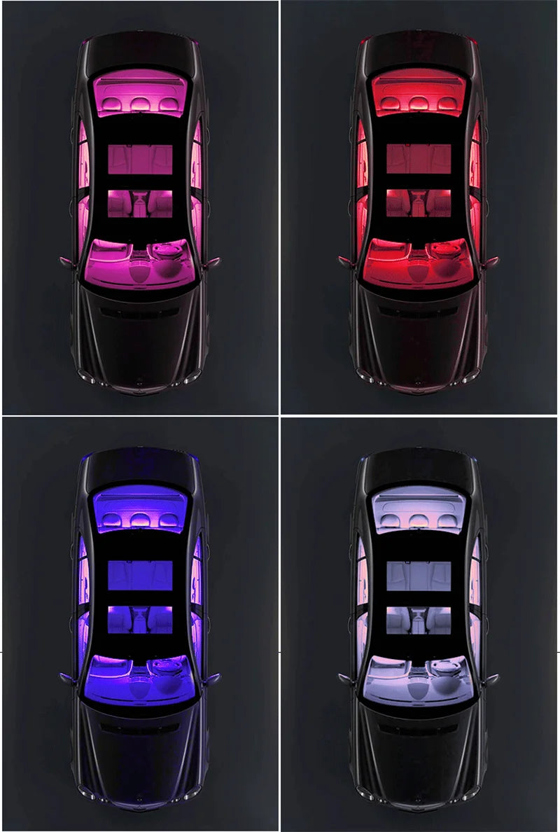 Car Foot Ambient Light RGB LED Car Interior Lights USB Cigarette  Lighter Backlight Music Control Wireless App Atmosphere Lights