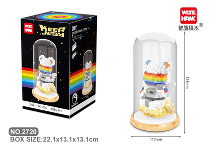 WiseHawk Micro Building Blocks One Piece Wedding Dress Light Tree House Kids Mini Brick Toys con caja de presentación y luz LED