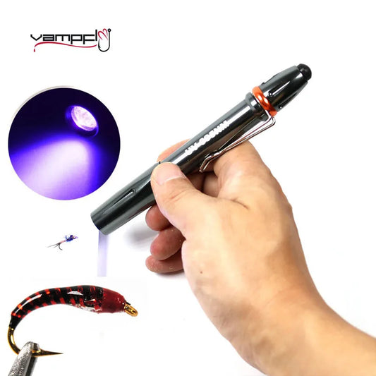 Vampfly 1PCS Fishing Fly Tying Tool UV Glue Cure Ultra violet Light Buzzer Bug Nymph UV Glue Curing Lamp Torch