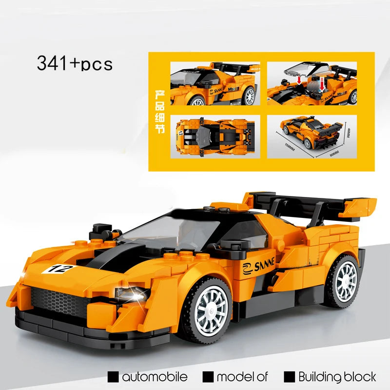 Racing Car City Speed Champions Sports Model Building Blocks DIY Bricks MOC Toy Classic Rally Super Racers Vehicle f1 technique