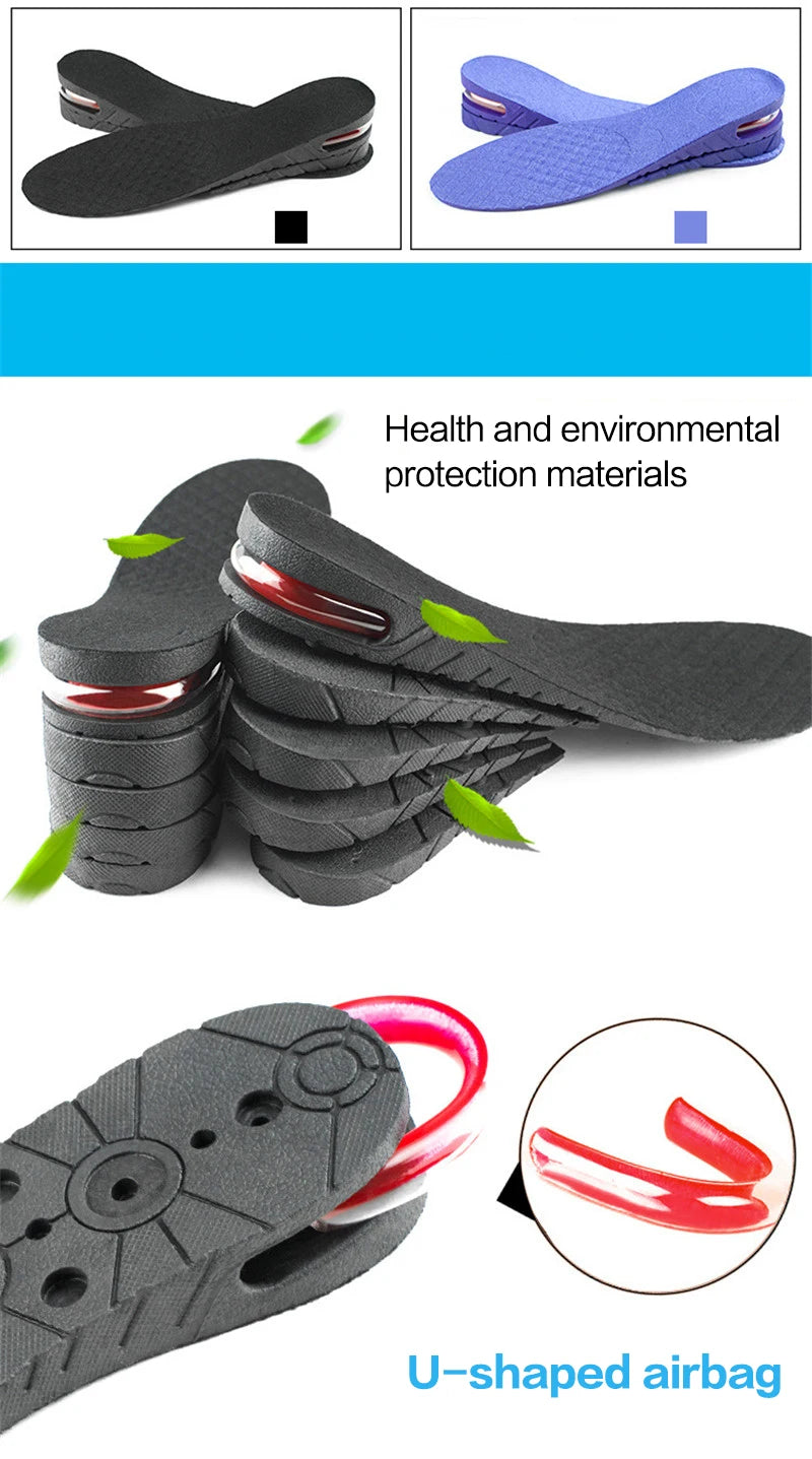 6cm Adjustable insole Unisex Quality Insoles Insert Higher Shoe Pad Memory Foam Lifts Inserts Free Size Cushion for Men Women