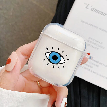 Turkish Lucky Eye Blue Evil Clear Earphone Case for Airpods 1 2 3 4 4th Pro 1 2 Bluetooth Earphone Cover Soft Silicone Coque