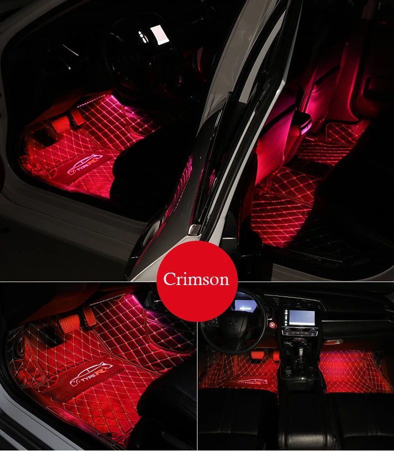 Universal Car Foot Led Atmosphere Light USB Music Voice Control Rhythm Lamp Car Interior  Decoration Car Modification