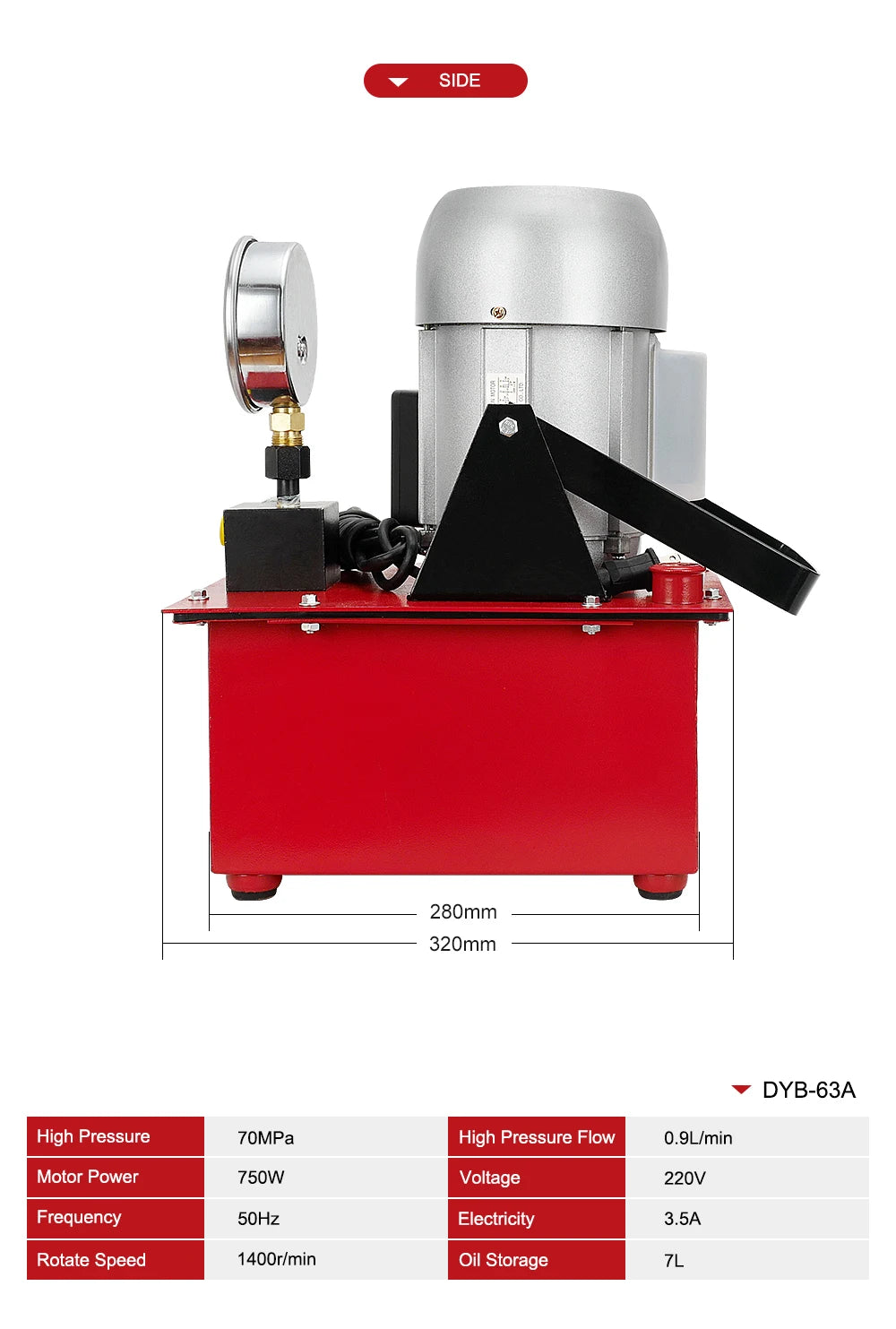 RUS Warehouse  Electric Hydraulic Pump DYB-63A Ultra High Pressure Electric Pump Hydraulic Oil Station High Pressure Oil Pump