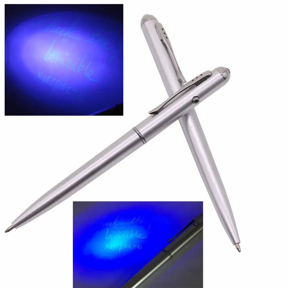 50pcs Office Supplies Material Escolar School Supplies Invisible Ink Pen With Uv Light Magic Secret Spy Ballpoint Wholesale