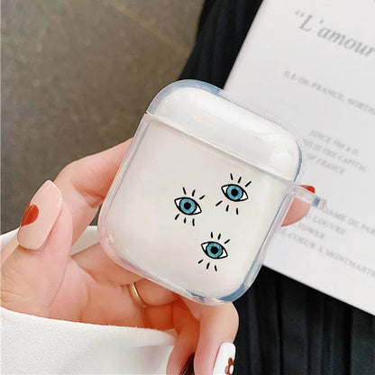 Turkish Lucky Eye Blue Evil Clear Earphone Case for Airpods 1 2 3 4 4th Pro 1 2 Bluetooth Earphone Cover Soft Silicone Coque