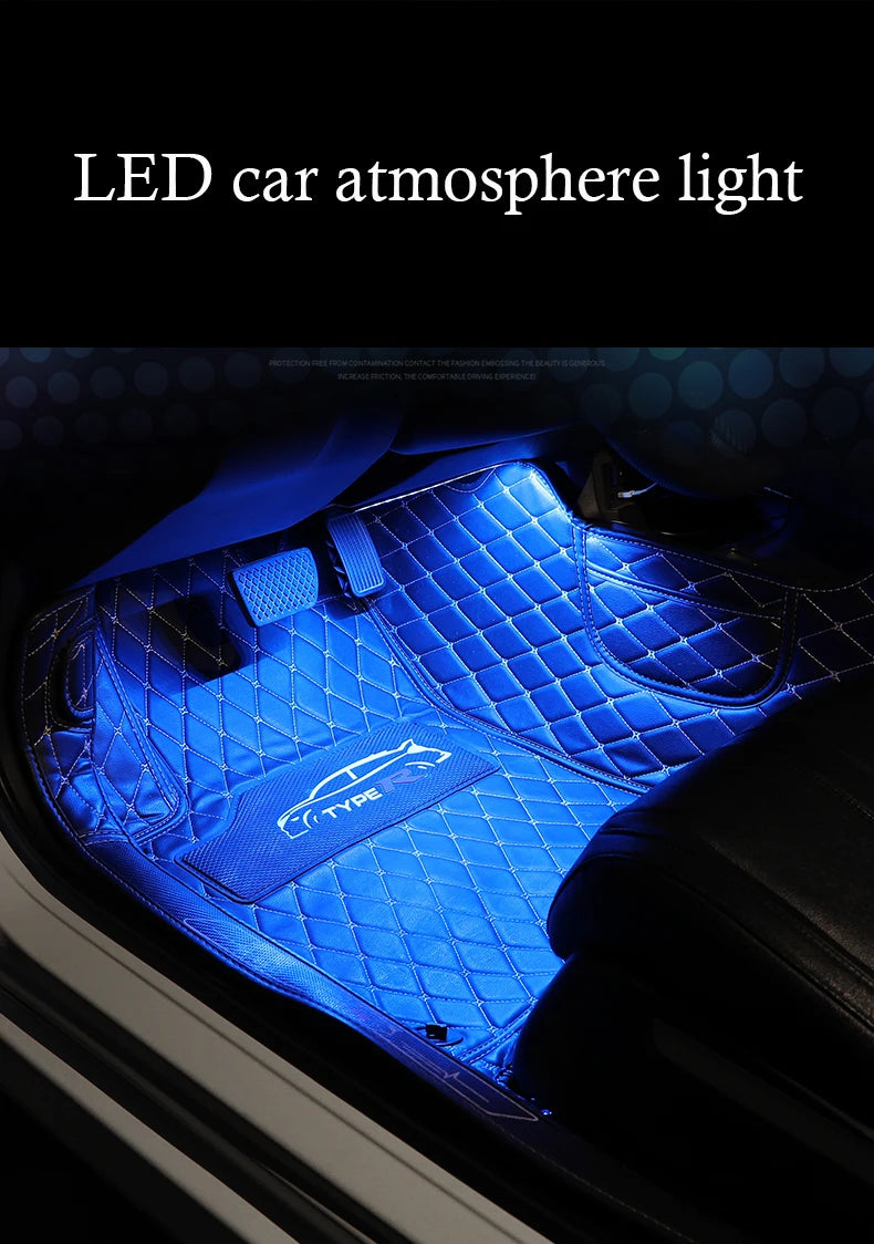 Universal Car Foot Led Atmosphere Light USB Music Voice Control Rhythm Lamp Car Interior  Decoration Car Modification