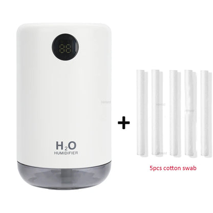 Humidificador de aire ultrasónico inalámbrico, 500 ml, 2000 mAh, portátil, difusor de niebla aromática, batería de larga duración, humidificador de aromaterapia