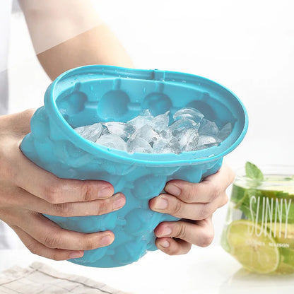 Silicone Ice Cube Maker Portable Bucket Wine Ice Cooler Beer Cabinet Space Saving Kitchen Tools Drinking Whiskey Freeze