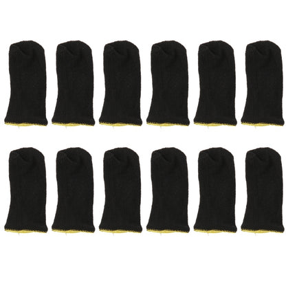 Fundas para dedos de fibra de carbono de 18 pines para juegos móviles PUBG, fundas para dedos con pantalla de contacto, color negro y amarillo (12 piezas)