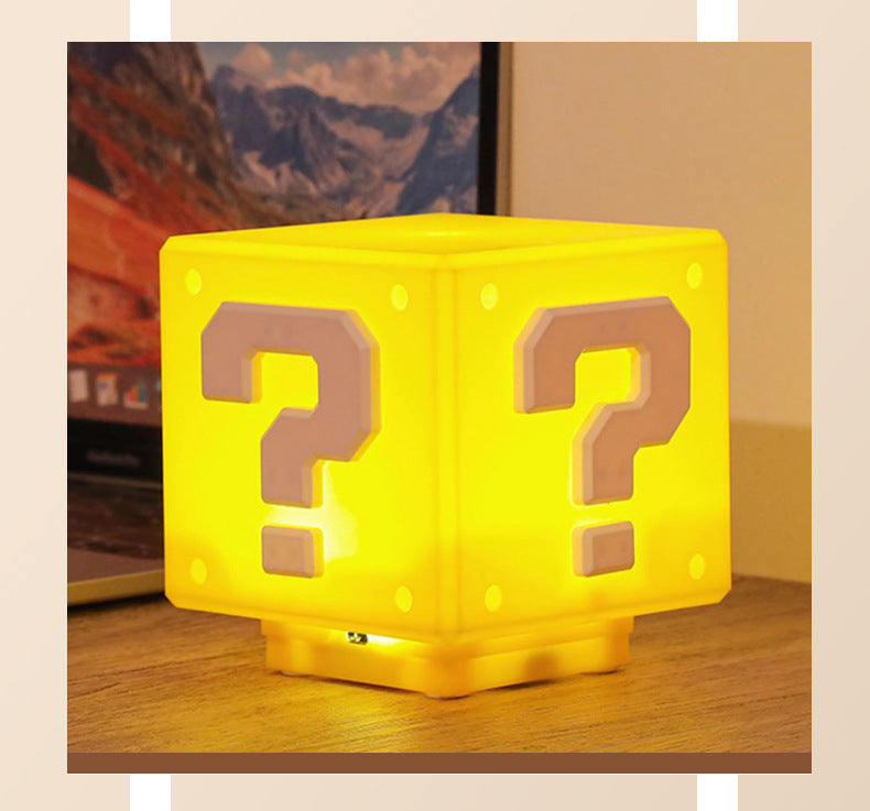 same type of voice charging USB induction Mario question mark light creative night light overhead childhood game light