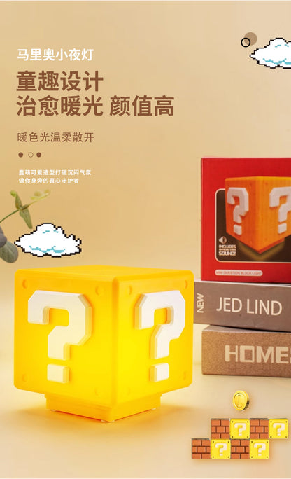 same type of voice charging USB induction Mario question mark light creative night light overhead childhood game light