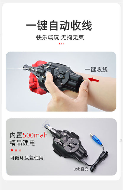 2024 New Ml Legends Spiderman Web Shooters Usb Charging Spider Man Wrist Launcher Cosplay Peter Parker Props Gloves Toys Gifts
