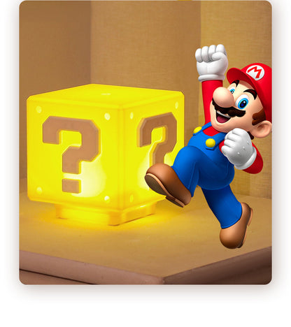 same type of voice charging USB induction Mario question mark light creative night light overhead childhood game light