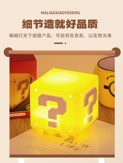 same type of voice charging USB induction Mario question mark light creative night light overhead childhood game light