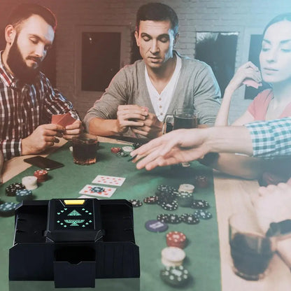 Mélangeur de cartes automatique Mélangeur de cartes électrique à 2 jeux Mélangeur de poker électrique à piles pour jeu de cartes Poker