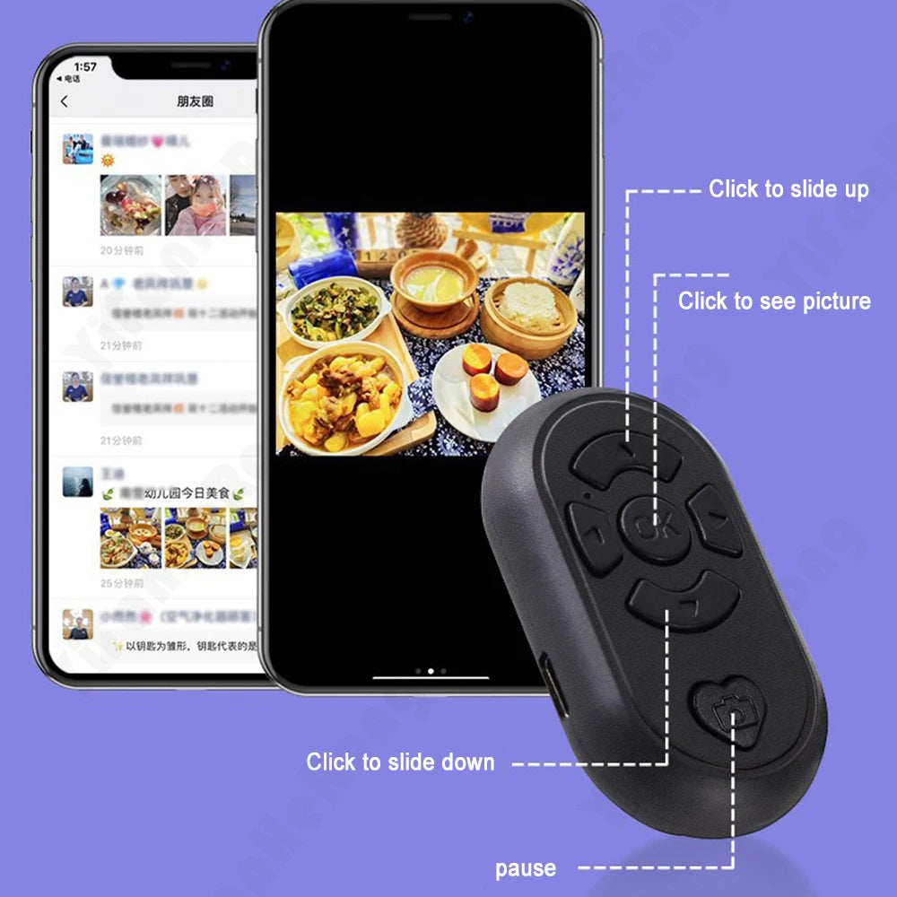 Remote Control Button TypeC Charging Wireless Video APP Remote Control Photo Selfie BT-compatible Controller for Android for IOS