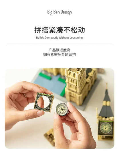 815Pcs United Kingdom Big Ben Model Building Blocks Famous Urban Architecture Street View Series DIY Toys for Girl Boy Gift
