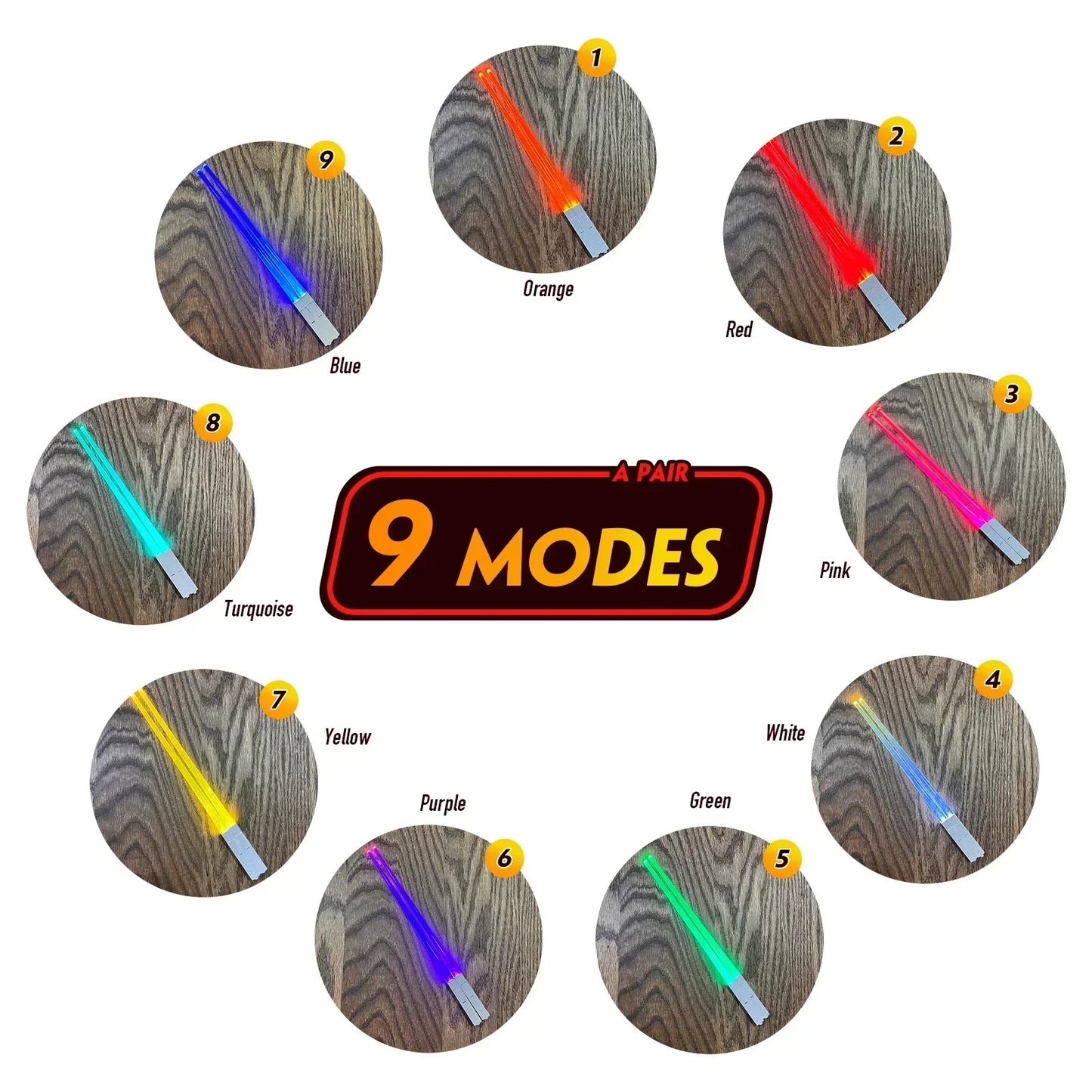 StarWar Theme Chinese Chopsticks Lightsaber Luminous LED Reusable Washable Detachable Sushi Chopsticks Kitchen Tableware