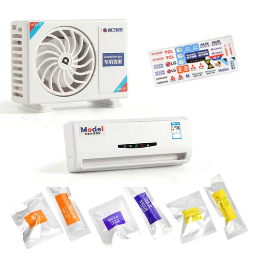 Air Conditioner Model Car Air Freshener Dashboard Solar Energy Fan Diffuser Air Vent Clip Air Conditioner Shape Fragrance