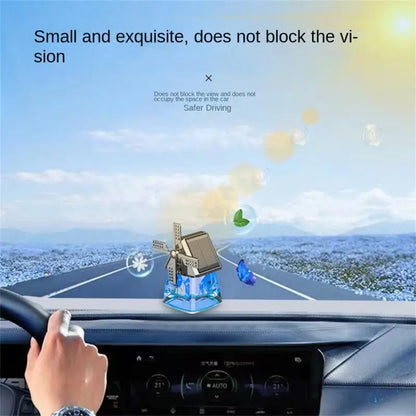 Auto Instrument Panel Air Freshness Solar Energy Deodorization Rotation Windmill Design Light Solid Perfume Car Durable