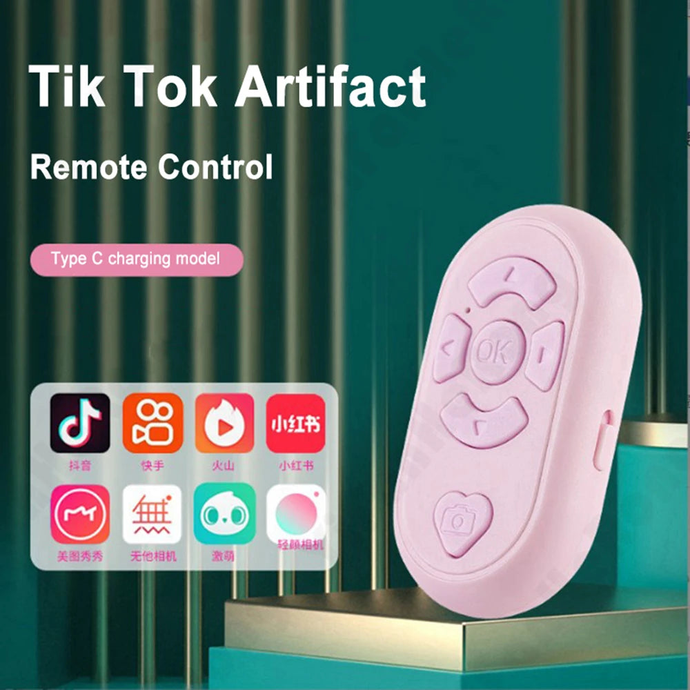 Remote Control Button TypeC Charging Wireless Video APP Remote Control Photo Selfie BT-compatible Controller for Android for IOS