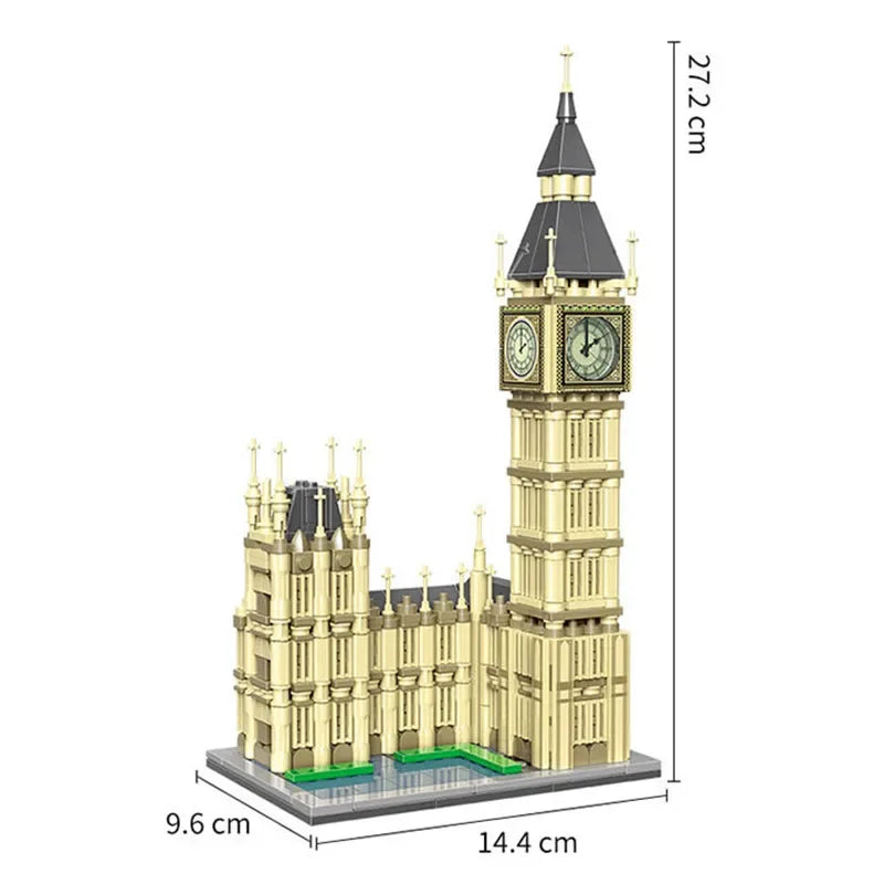 815Pcs United Kingdom Big Ben Model Building Blocks Famous Urban Architecture Street View Series DIY Toys for Girl Boy Gift