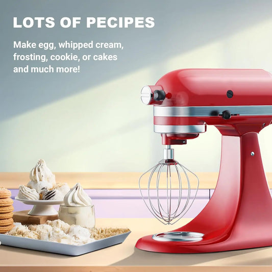 5Q 6Q Wire Whip Attachment for Tilt-Head Stand Mixer for KitchenAid Stainless Steel Egg Cream Stirrer, Flour Cake Balloon Whisk