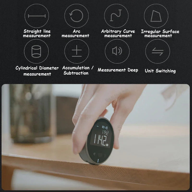 Xiaomi DUKA ATuMan Q Règle électrique Distance mètre ruban Écran LCD HD Règle Outil Ruban à mesurer Télémètre Télémètre numérique
