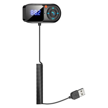 Transmisor FM inalámbrico Bluetooth 5.0 Reproductor de MP3 para coche Kit manos libres para coche LCD Audio auxiliar Carga USB PD18W Accesorios para coche Modulador FM