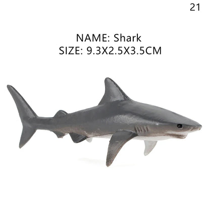 Simulation Marine Life Action Figures Ocean Animal Model Educational Toys Cake Topper,Collection Gift Shark Dolphin Hammerhead