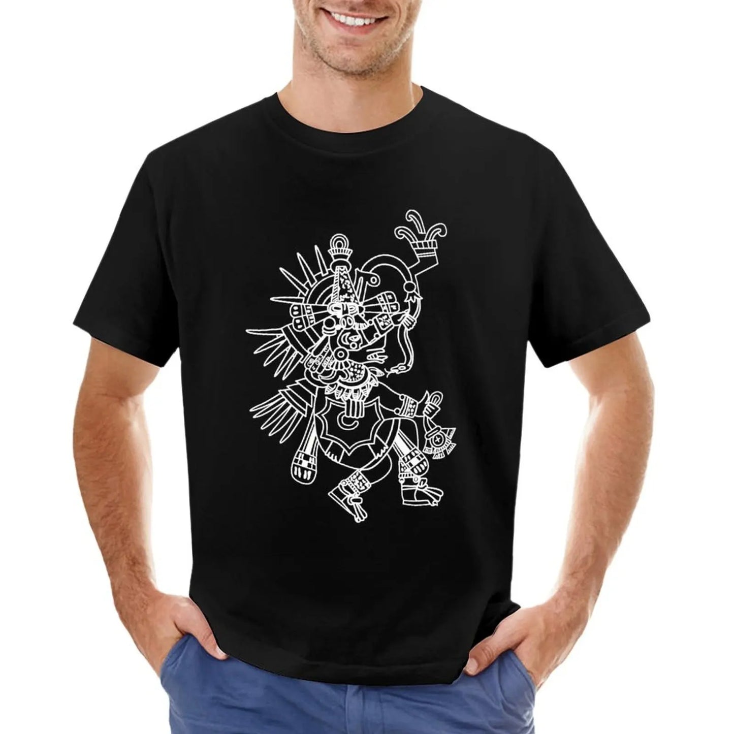 Aztec Quetzalcoatl Drawing \t T-Shirt quick-drying anime clothes graphics mens shirts graphic tee