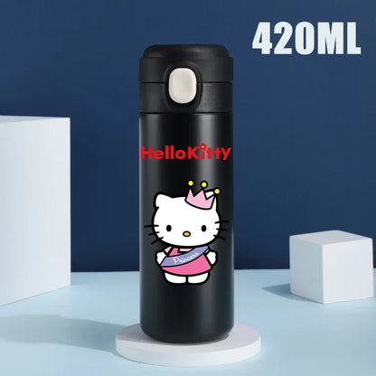 Sanrio 420 ML Thermos Mug Hello Kitty Cartoon 304 Stainless Steel Portable Water Cup Travel Water Bottle Kawaii Cups Kids Gifts