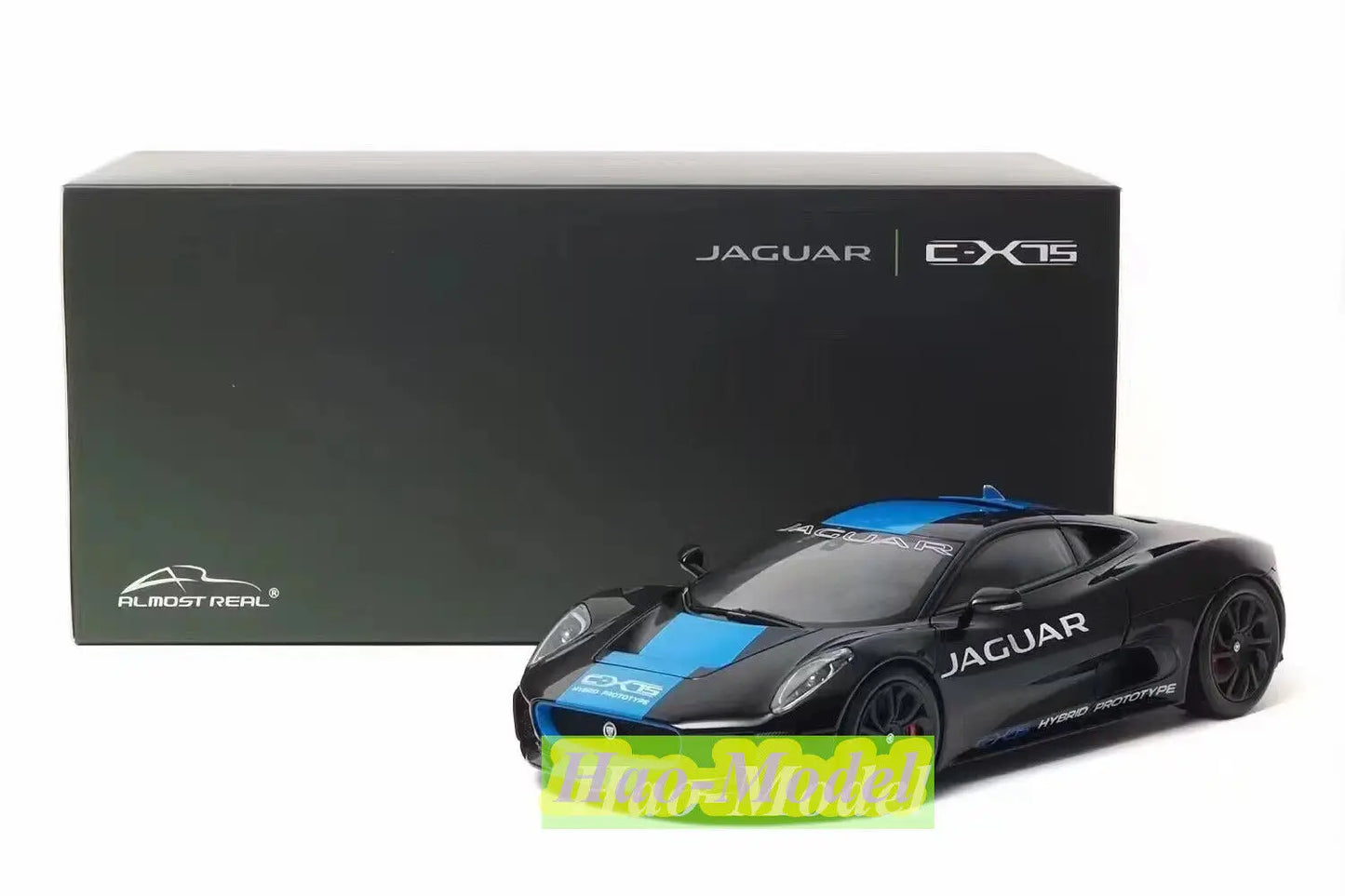 Almost real 1/18 For Jaguar C-X75 2013 Alloy Diecast Car Model Toys Boys Birthday Gifts Hobby Display Collection Ornaments Black