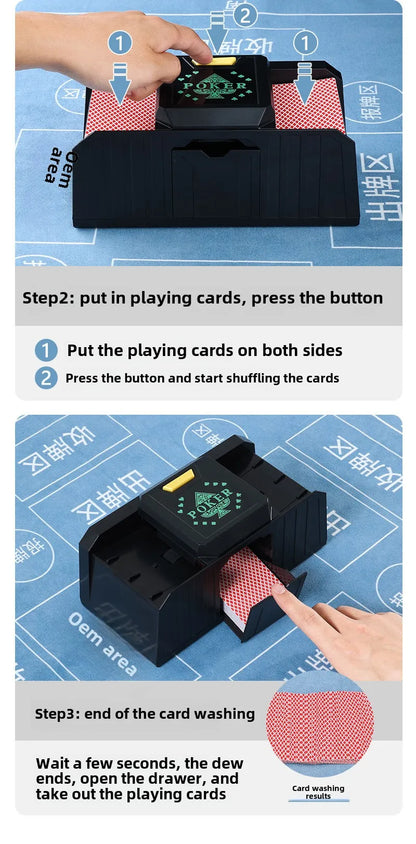 Mélangeur de cartes automatique Mélangeur de cartes de poker électrique à 2 jeux Mélangeur automatique de cartes à capteur / chronométré Machine de mélange de poker