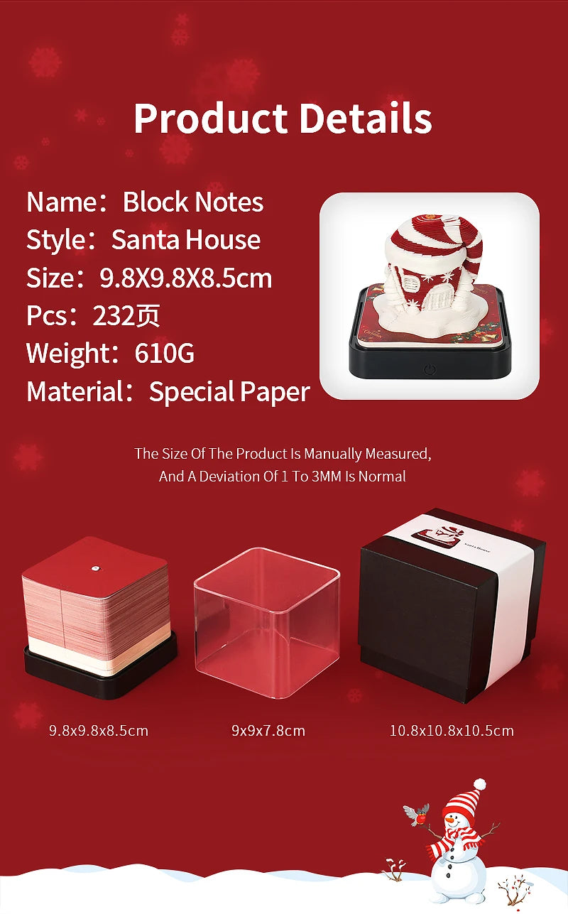 Table Calendar Tear Off Sticky Note Omoshiroi Block Custom 3D Memo Pad Notepad Christmas Funny Novelty Gifts For Children Kids