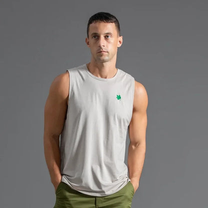 Plus Size Men's Sport Fitness Vest Cotton Trendy Sleeveless T-Shirt Shoulder Vest Casual Top Clearance Special Price