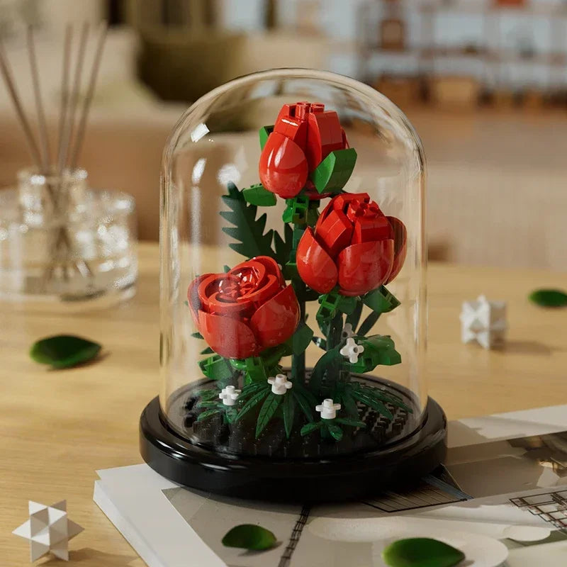 Building block bouquet assembly toy children's puzzle building block toy parent-child interactive desktop decoration