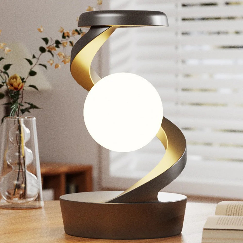 3D Levitating Ball Lamp with Wireless Charging 3D LED Lamp Floating Moon Table Lamp RGB Rotating Wireless Floating Lamp Decor