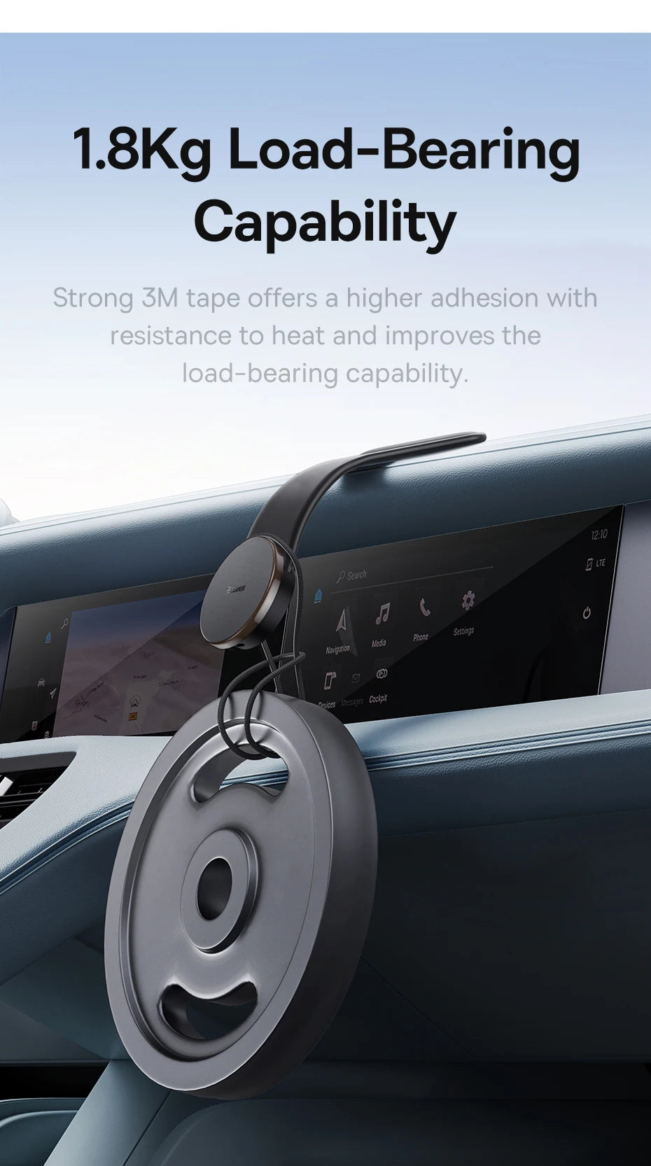 Baseus C02 Pro Series Magnetic Wireless Charging Car Mount Cluster Black