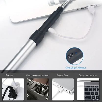 Ultra long telescopic arc ignition gun, kitchen extended igniter, outdoor barbecue camping, cross-border pulse lighter,windproof