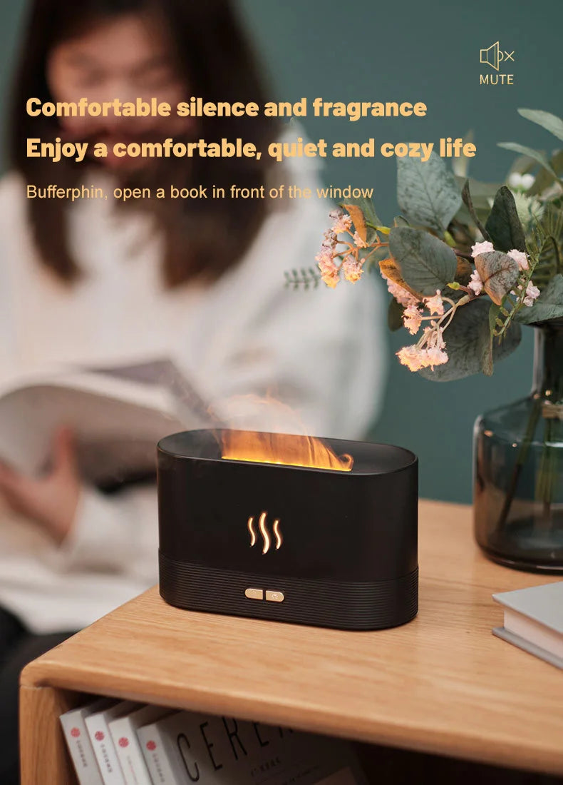 Perfume Humidifier Ultrasonic Air Humidifier With LED Lighting Simulation Colorful Flame Fragrance Machine